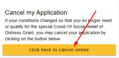 How to cancel an SRD grant application