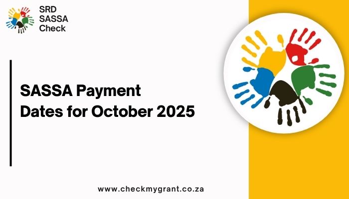 SASSA Payment Dates for October 2025